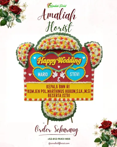 Karangan Papan Bunga Pernikahan di Madyopuro